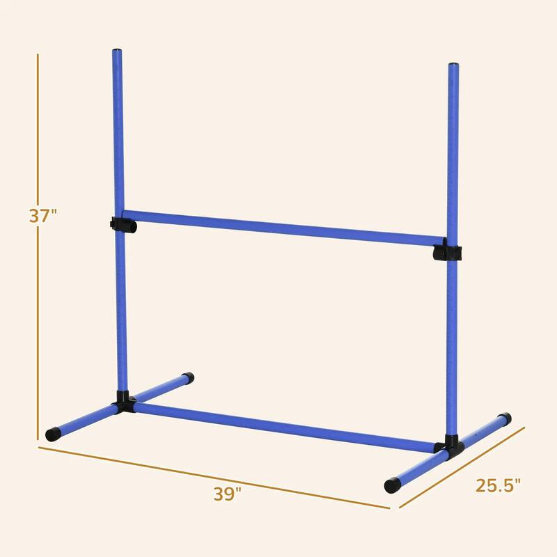 8-PCS Dog Agility Set with Adjustable Height Jump Bars, Carry Bag