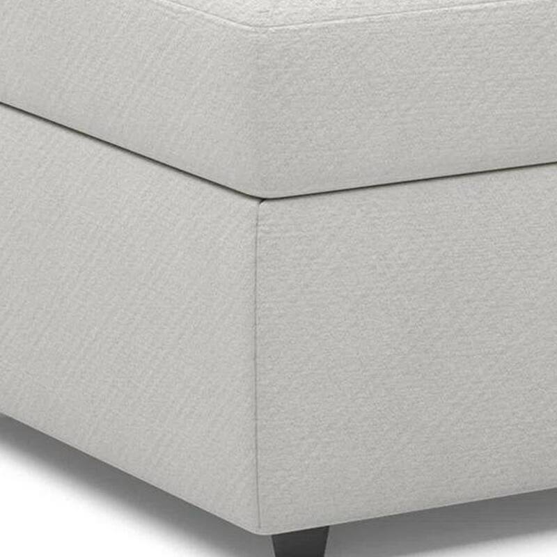 HomeRoots 30" Gray and Black Chenille Storage Ottoman