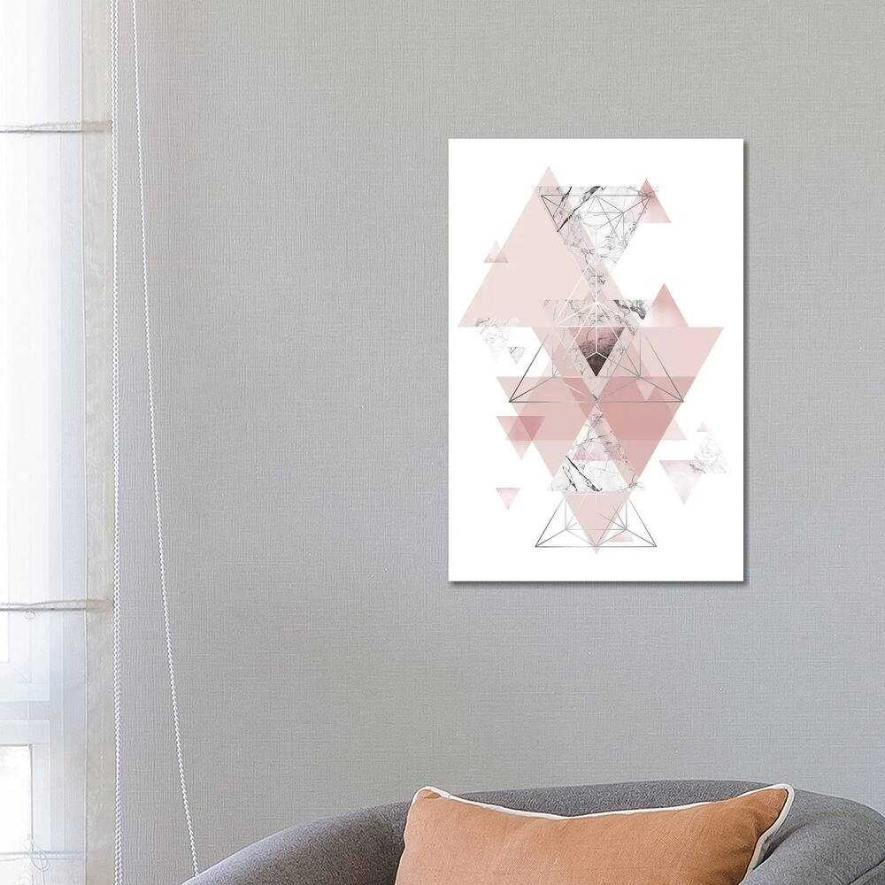 iCanvas "Blush Pink Marbled Geometric" by Urban Epiphany Canvas Print