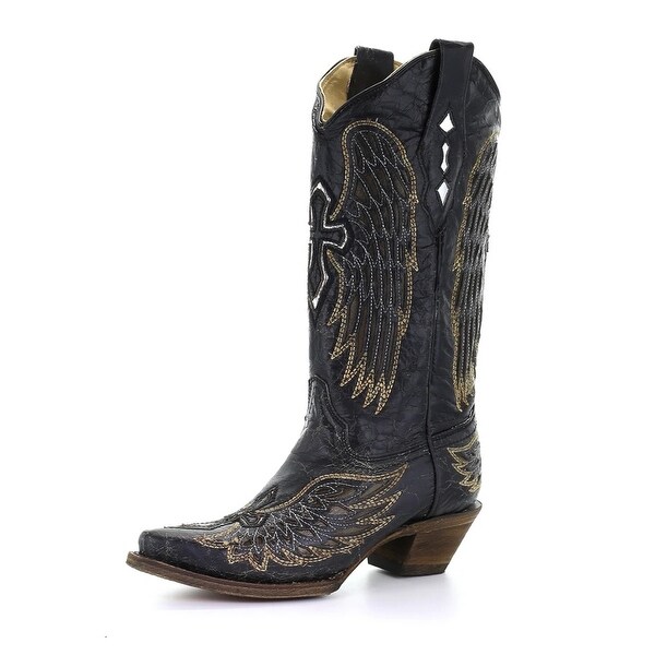 black cowgirl boots with crosses