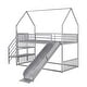 preview thumbnail 9 of 10, Stylish & Simple Twin Size Metal Bunk Bed House Bed with Convertible Slide and Storage Staircase, Solid Construction, Silver