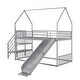 preview thumbnail 14 of 12, Twin over Twin Size Metal Bunk House Bed with Convertible Staircase