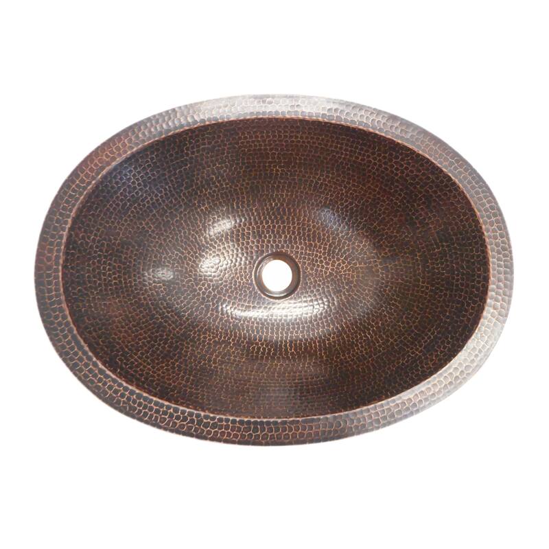 19" Oval Brushed Sedona Copper Bathroom Sink - 19" X 14" X 5"