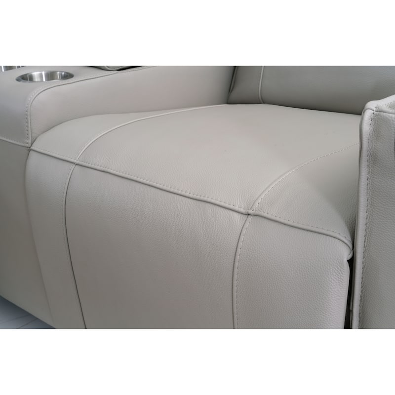 Abbyson Layton Top Grain Leather Dual Power Reclining Loveseat