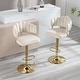 preview thumbnail 32 of 36, HOMEFUN Velvet Swivel Adjustable Height Scallop Bar Stools With Footrest(set of 2)