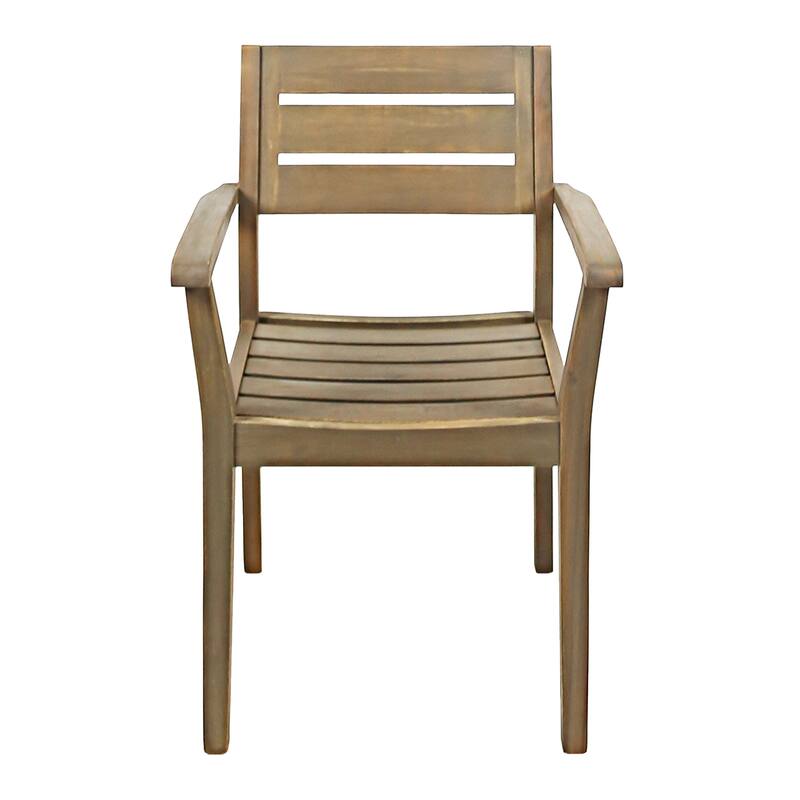 Acacia Wood Patio Armchair Set of 2