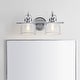 preview thumbnail 38 of 113, Shirley Metal/Glass LED Vanity Light, by JONATHAN Y 2-Light - Chrome/Clear