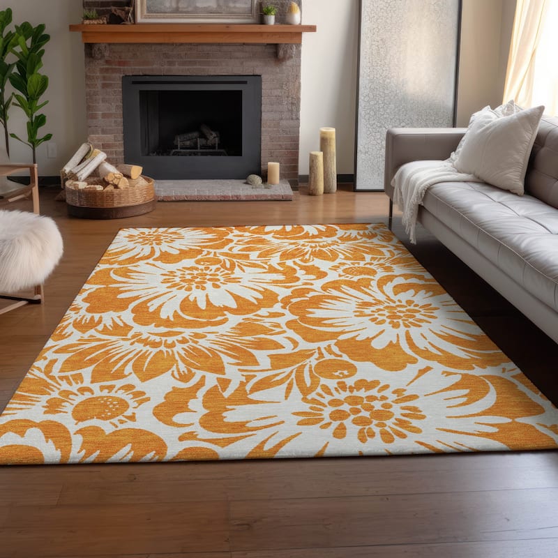 Premium Washable Super Soft Modern Floral Mayfield Rug