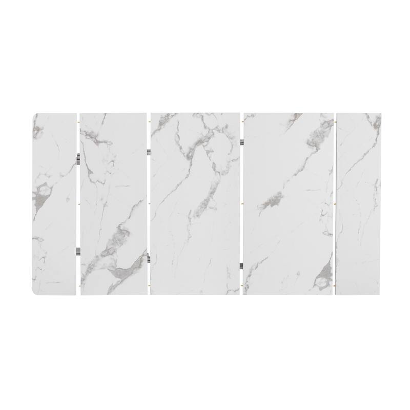 Extendable Dining Table with 3 Removable Middle Leaves,Mobile Rolling Table with Power Outlet,Saving-space Cabinet with Storage