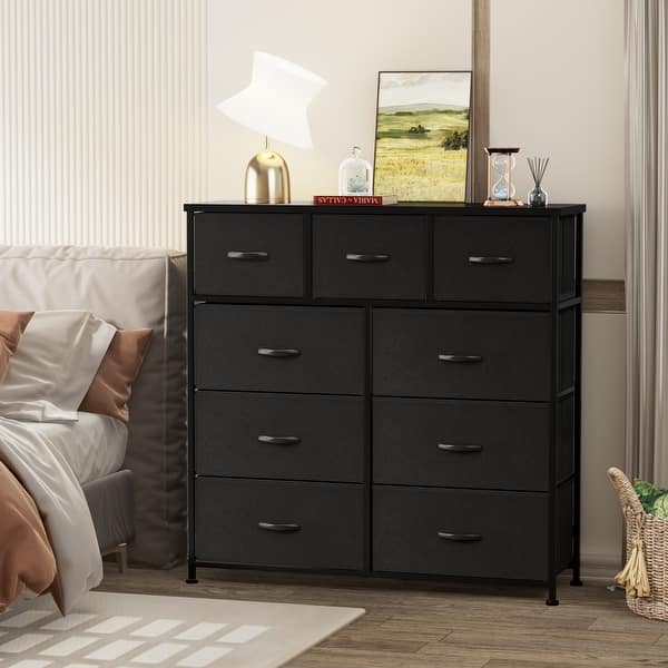 9 dresser drawer black Furniwell Fabric Chest of Drawer Cabinet, - Bed Bath & Beyond Size:S 40-52.5kg vestido de novia encaje y tul which can be controlled Shikeyi 6 Drawer Dresser