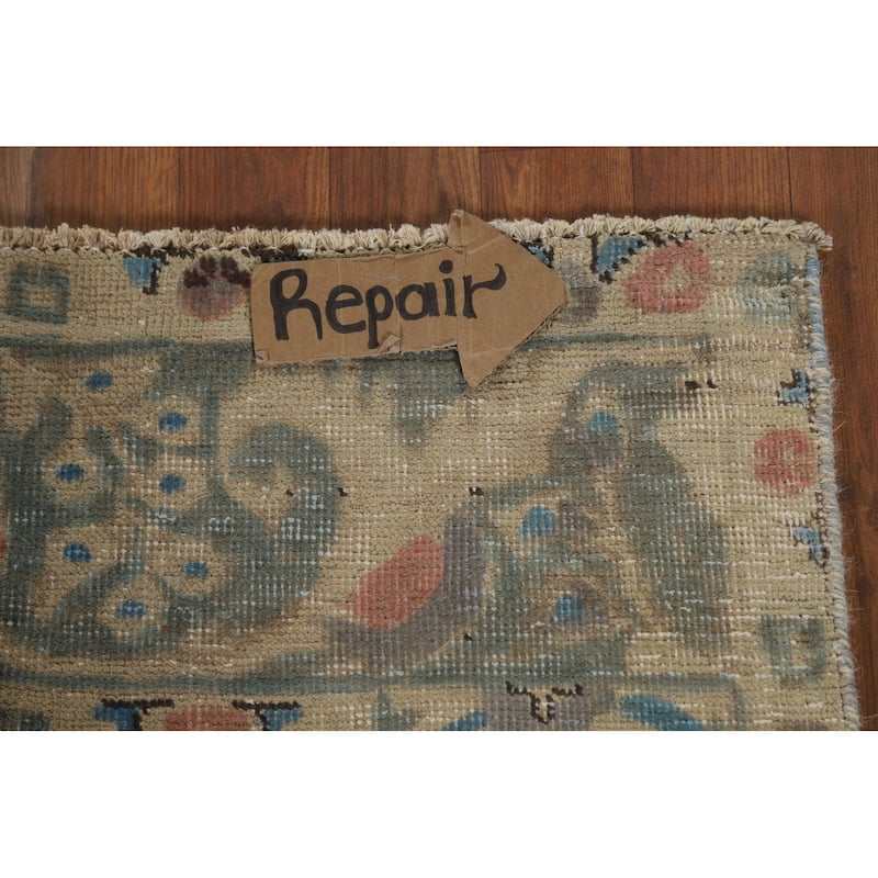 Light Blue Traditional Tabriz Persian Area Rug Handmade Wool Carpet - 6'5"x 9'5"