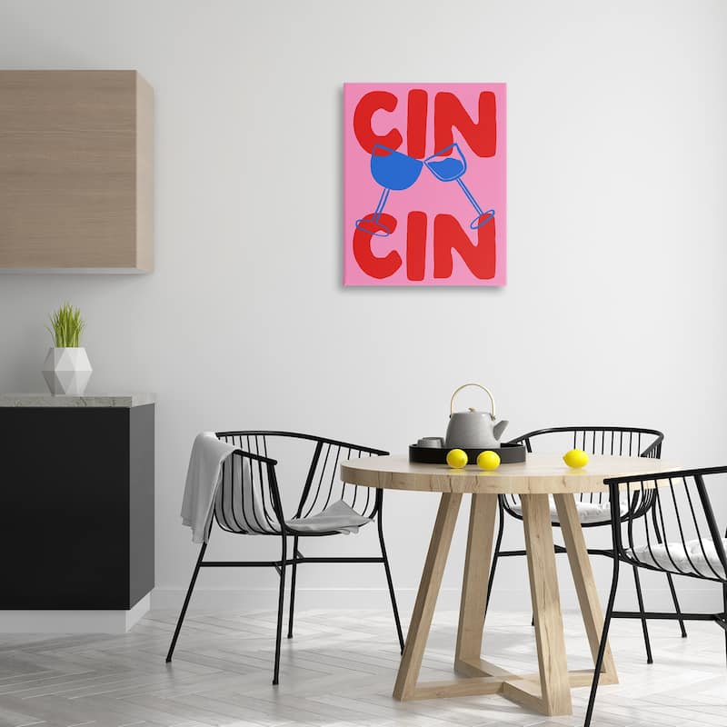 Stupell Bold Cin Cin Cheers Canvas Wall Art Design By House of Lulu