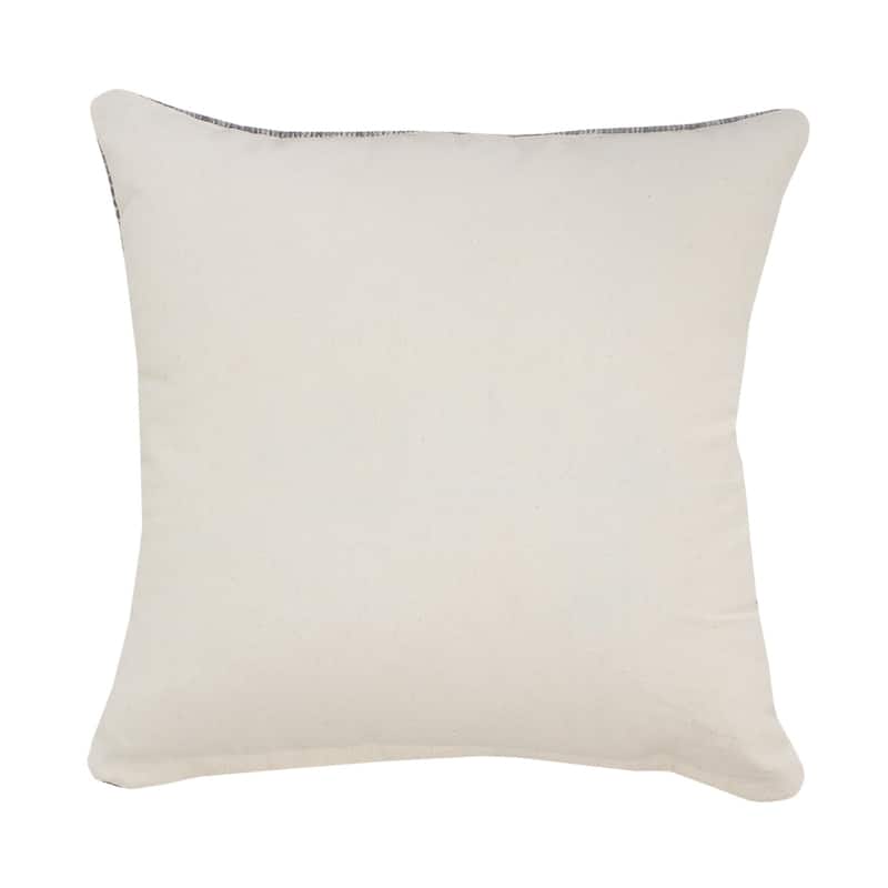 HomeRoots 20" X 20" Gray 100% Cotton Geometric Zippered Pillow