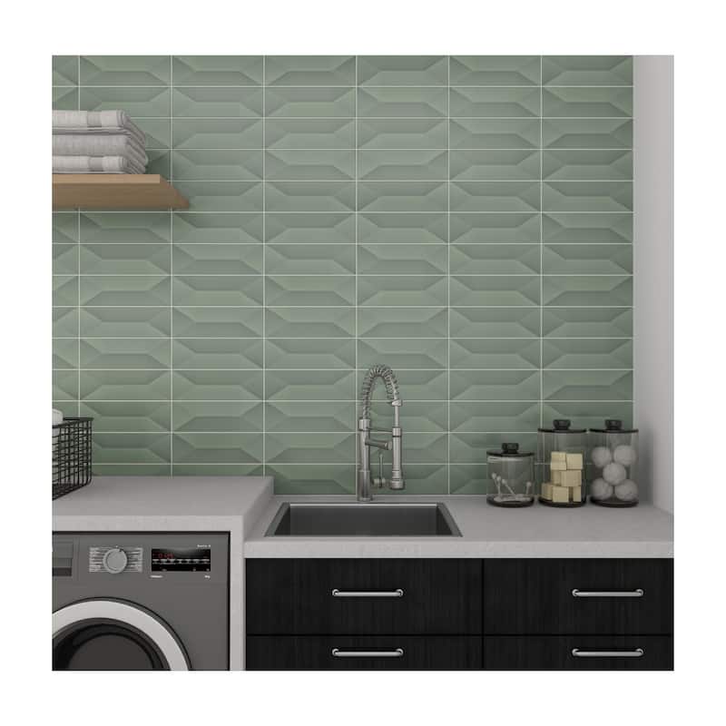 Daltile Mythology 4" x 12" Ceramic Wave Crest Wall Tile (22 PC per Carton) (8.36 SQFT per Carton)