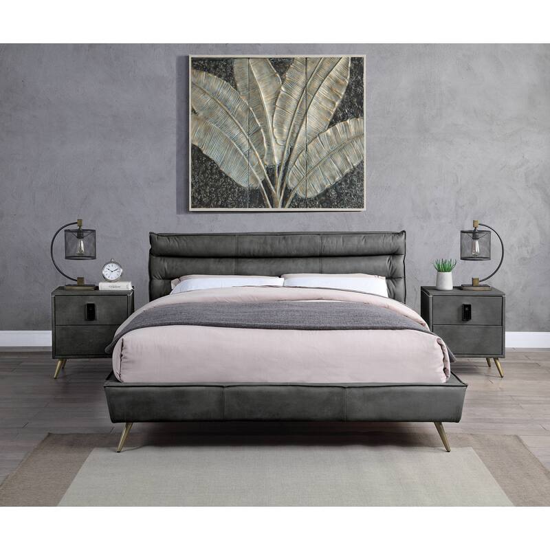 Divina Platform Bed with Tufted Headboard