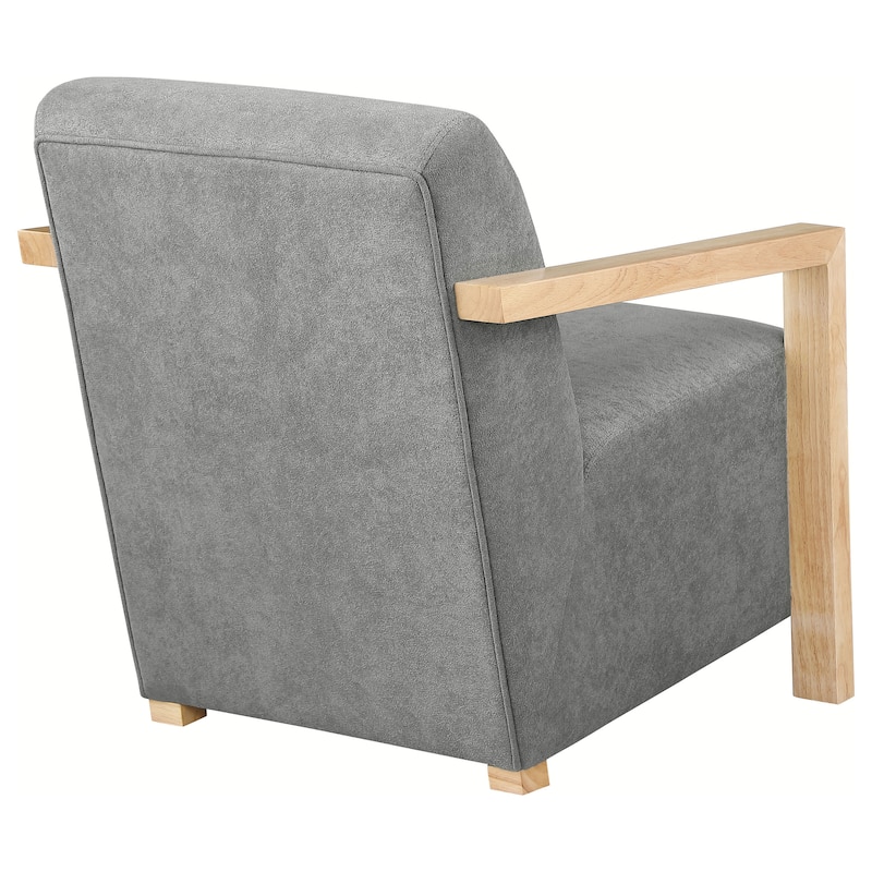 Diego Upholstered Accent Arm Chair With Wood Arms