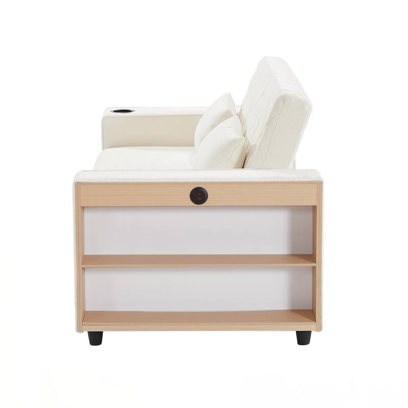 Pull-out Sofa Bed Convertible Couch Loveseat Sofa Modern Sleeper Sofa with Adjustable Backrest for Living Room