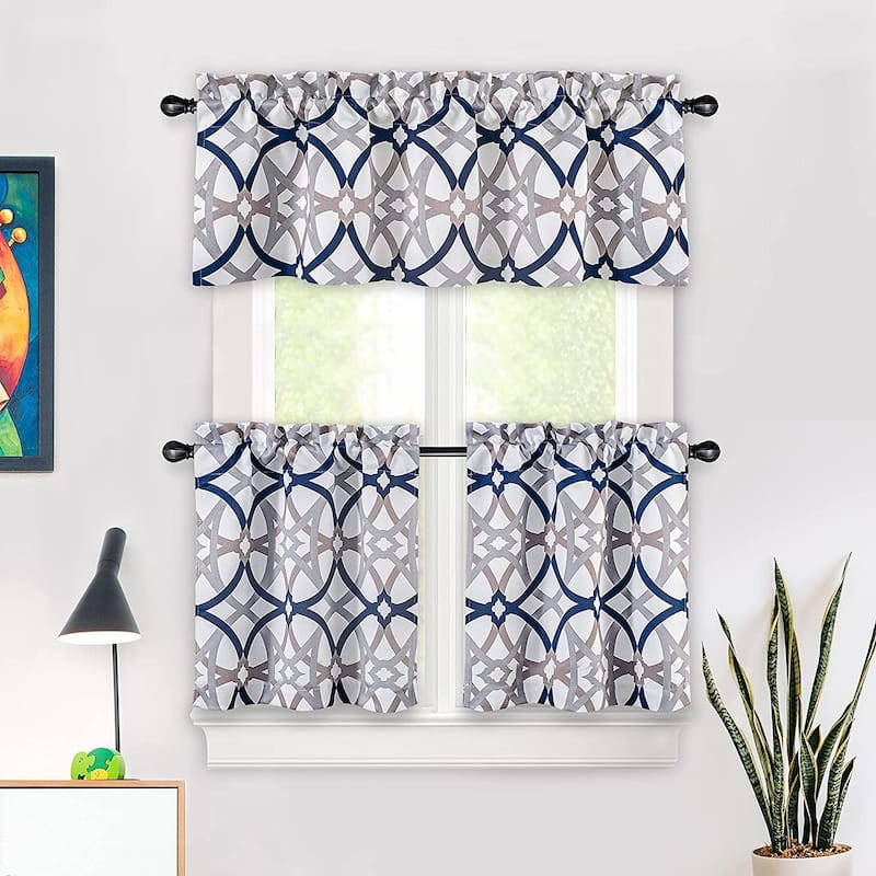 DriftAway Alexander Spiral Geo Trellis Pattern 3 Pieces Kitchen Set