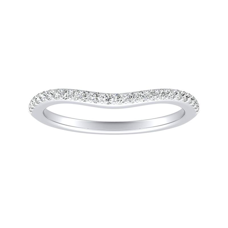Auriya 1/8ctw Curved Diamond Wedding Band 14k Gold