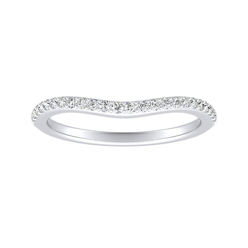 Auriya 1/8ctw Curved Diamond Wedding Band 18k Gold