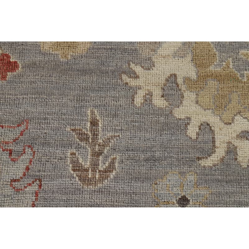 Hand Knotted Oriental 100% Wool Carpet Transitional All-Over Greys & Charcoal Oushak Area Rug - 10' 5'' X 8' 3''