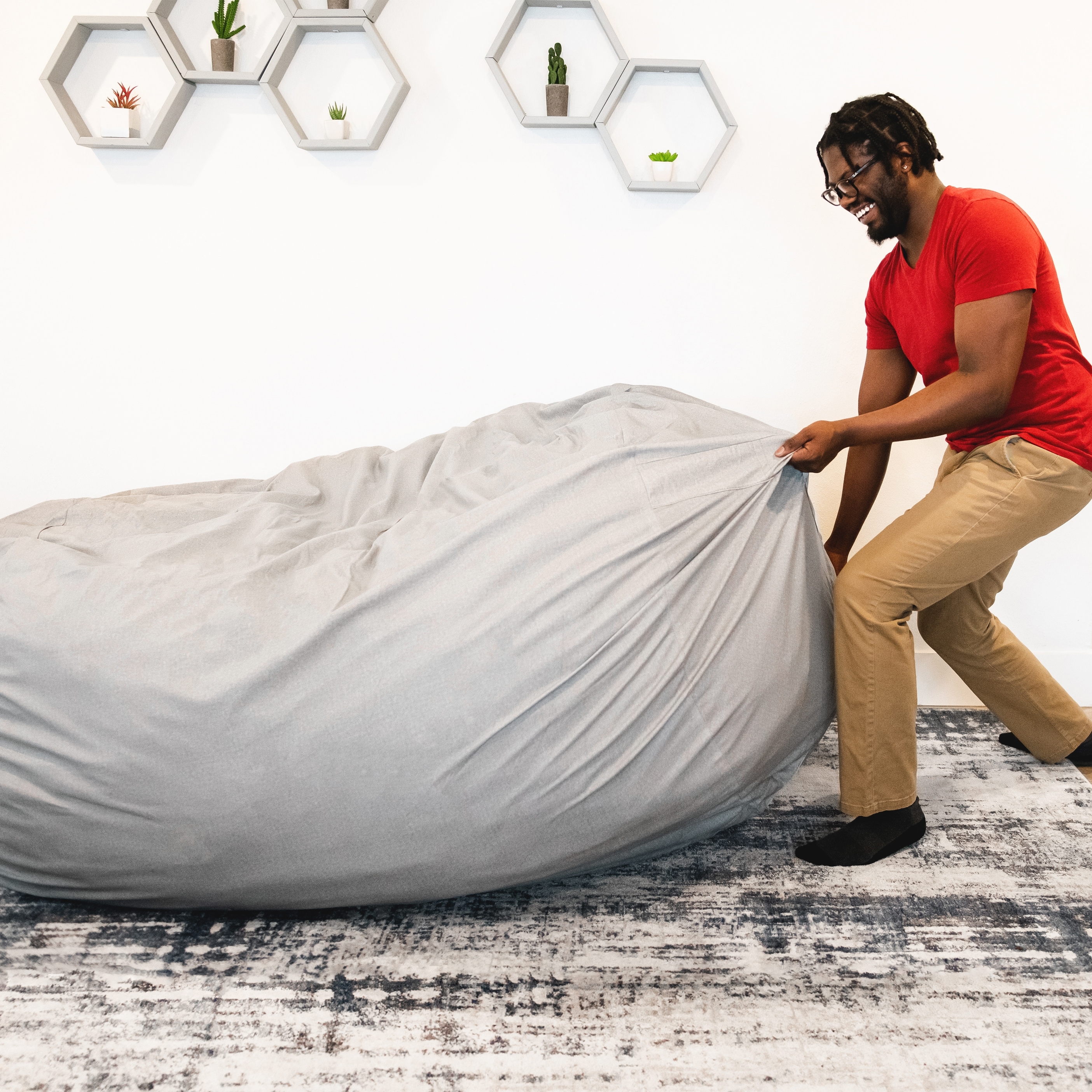 Big Joe XXL Fuf Bean Bag Chair Removable Cover Bed Bath