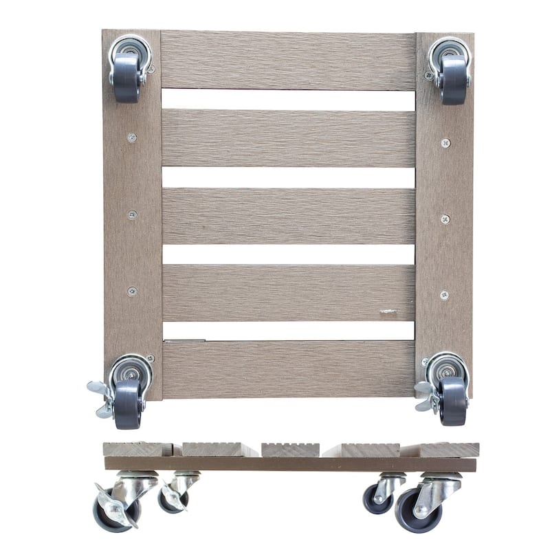 WAGNER design yourself 11.4" Square WPC Plant Caddy, Indoor/Outdoor, with Brakes