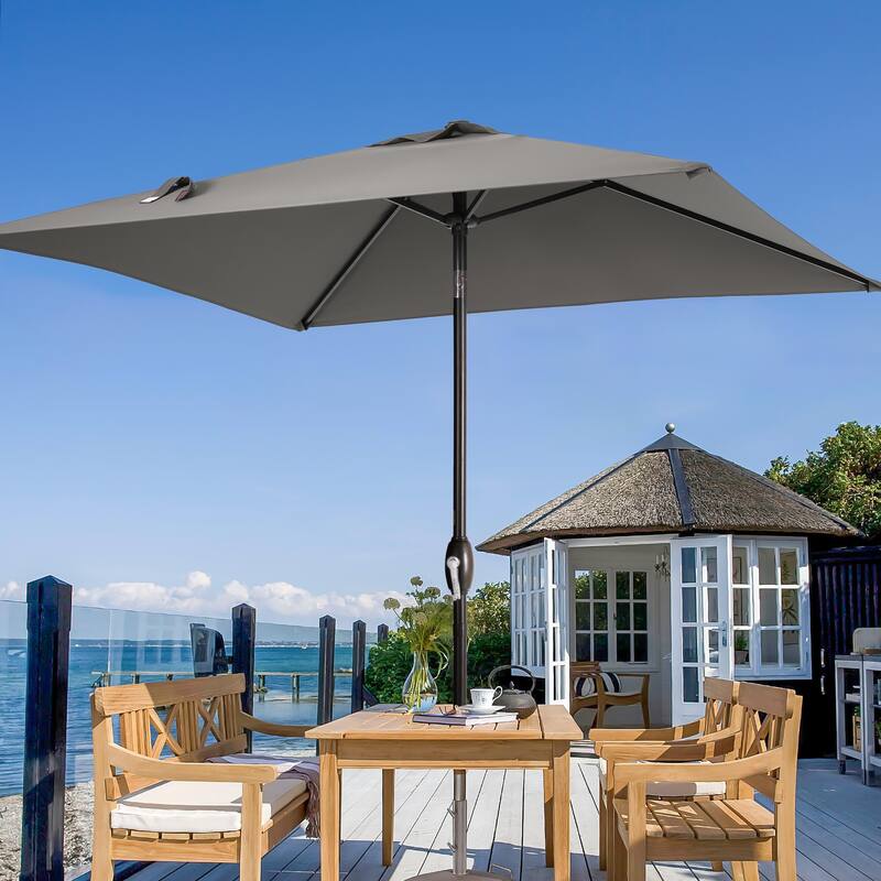 LIVOOSUN 6.5×6.5FT Square Patio Umbrella with UPF50+, Tilt Function, and Wind-Resistant Design——Experience Outdoor Comfort