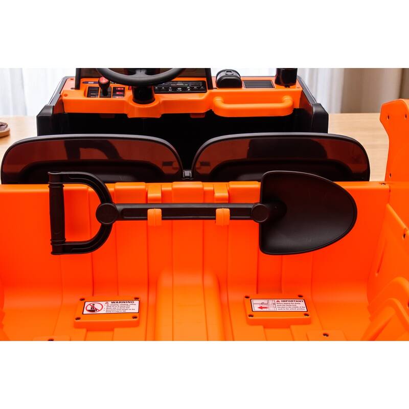 24V Ride-On Dump Truck with Remote Control, Automatic Trailer, Bluetooth, and Music - Electric Construction Vehicle Toy