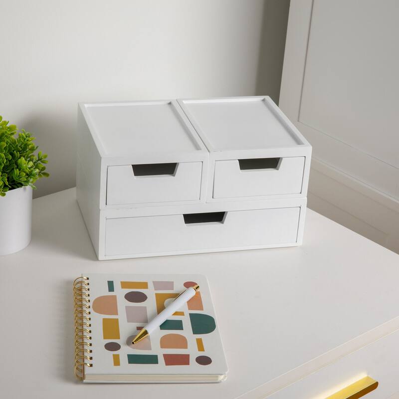 Flash Furniture LY-E115118A-3-WH-MS Weston 3" Tall Office Organizer