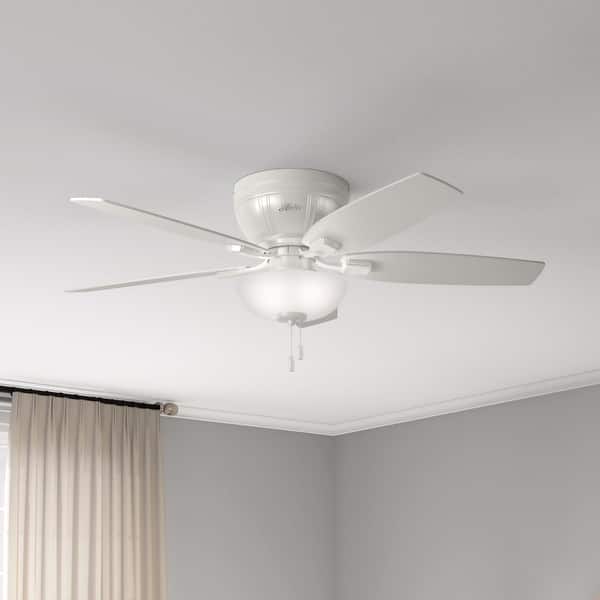 slide 2 of 19, Hunter 52" Kenbridge Low Profile Ceiling Fan with LED Light Kit and Pull Chain White
