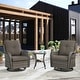 preview thumbnail 72 of 110, Pocassy 3-Piece Outdoor Swivel Bistro Set, Wicker Rocking Chairs Grey/Grey