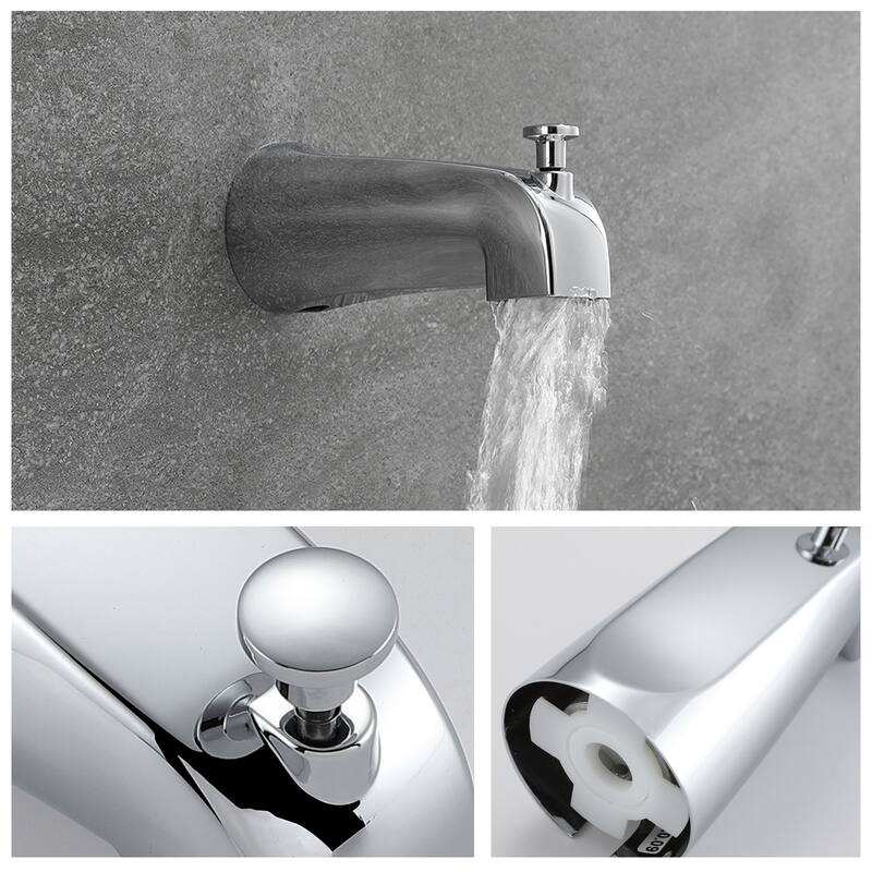 Wall Mounted Shower Faucet with Tub Spout, Polished Chrome Complete Tub