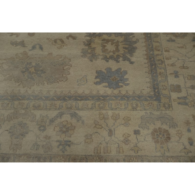 Hand Knotted Oriental 100% Wool Carpet Transitional All-Over Beige & Ivories Oushak Area Rug - 10' 0'' X 8' 0''