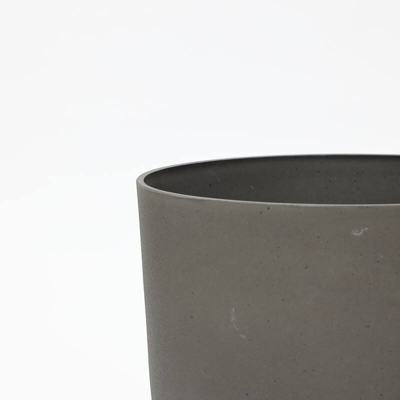 2-Piece HDPE Tall Tapered Round Plastic Pot Planters Set, Husky Gray