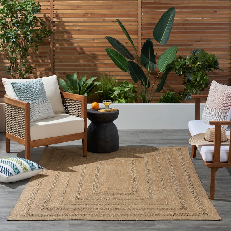 Nourison Natural Seagrass Indoor/Outdoor Solid Area Rug