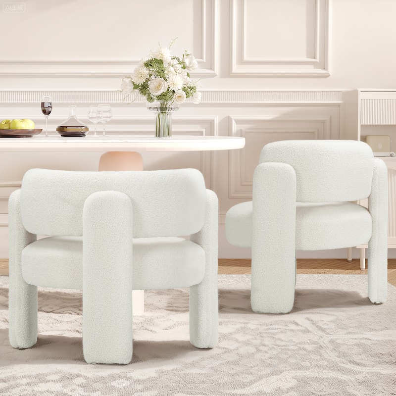 RENEWLINE Modern Velvet Barrel Accent Chair - 3-Leg Design for Living Room, Bedroom