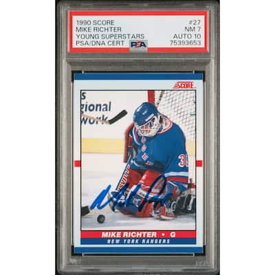 Mike Richter 1990 Score Young Superstars Signed Rookie Card #27 Auto PSA 10 - 8'6" x 11'6"