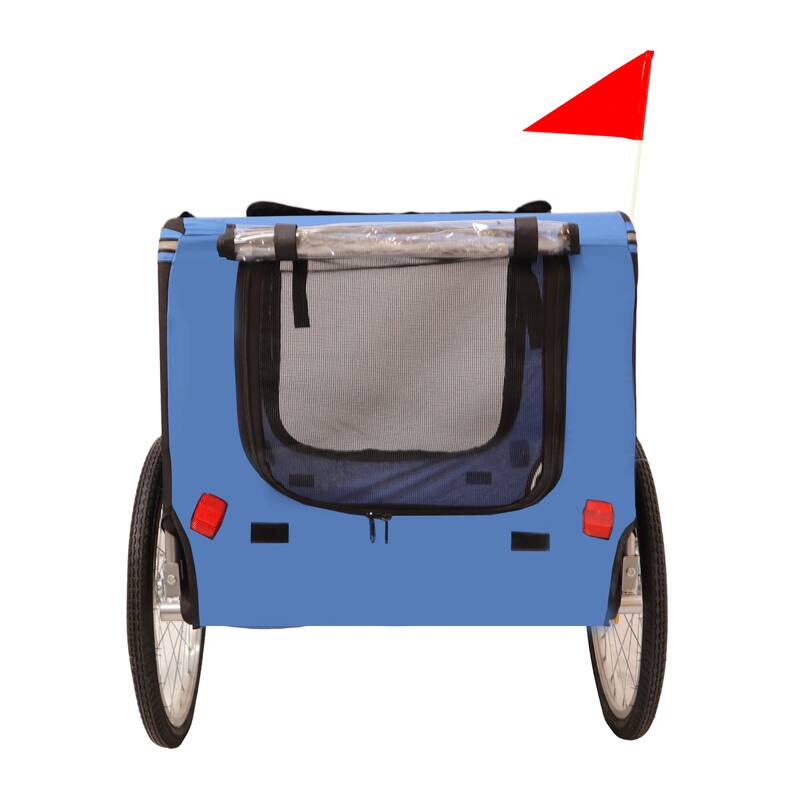 Durable Dog Bike Trailer with 20-Inch Wheels, Zippered Mesh Doors, and 88lb Capacity