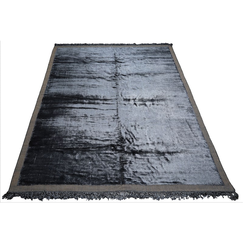 9'9''x12'8'' Hand knotted Bamboo Silk Slate Tibetan Modern & Contemporary Rug - 9' 9'' x 12' 8''