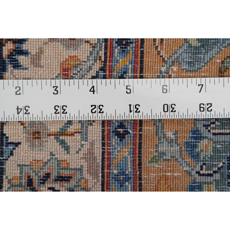 Hand Knotted Oriental 100% Kork Wool Carpet Traditional All-Over Peach Kashan Area Rug - 12' 0'' X 8' 7''