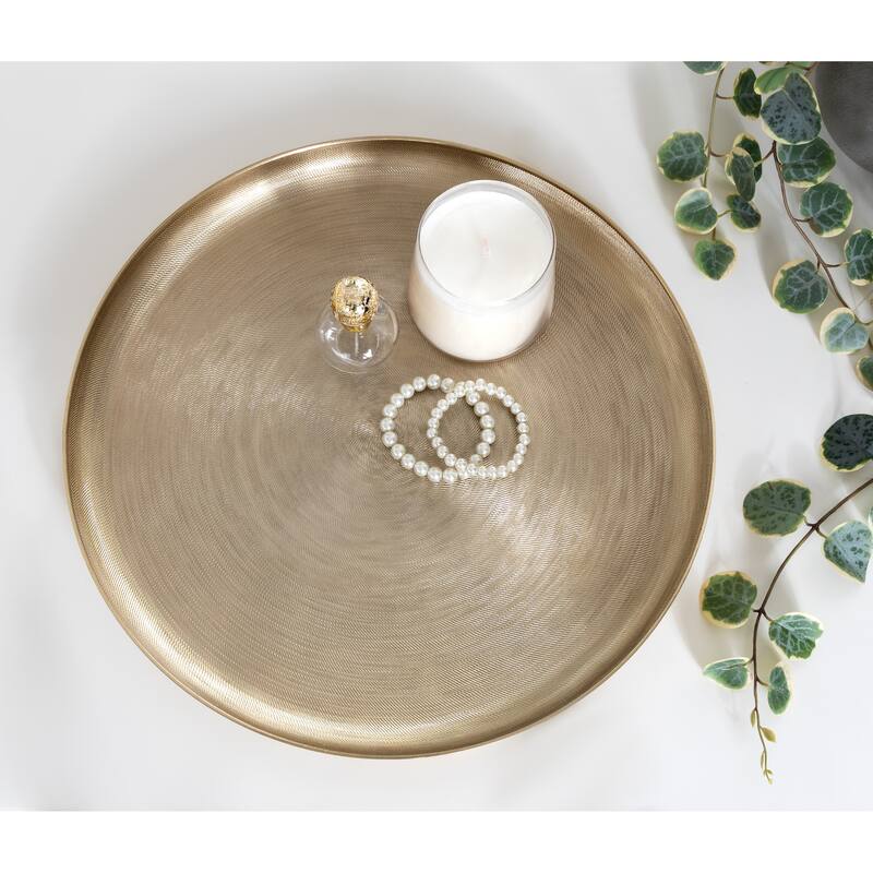 Kate and Laurel Stovring Round Metal Tray - 16" Diameter