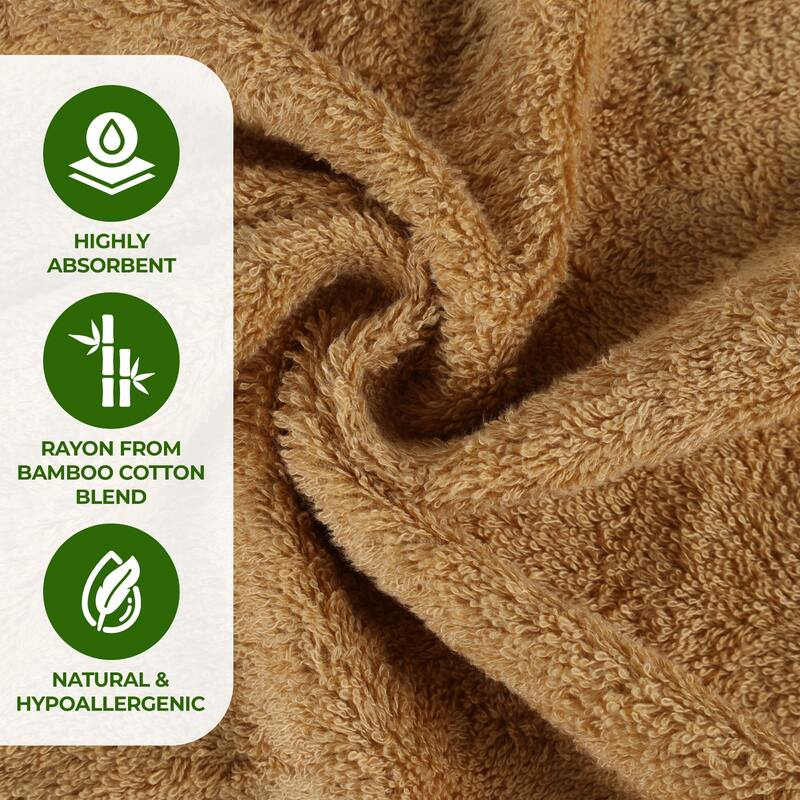 Superior Sierra Rayon From Bamboo Cotton Blend 6 Piece Bathroom Towel Set