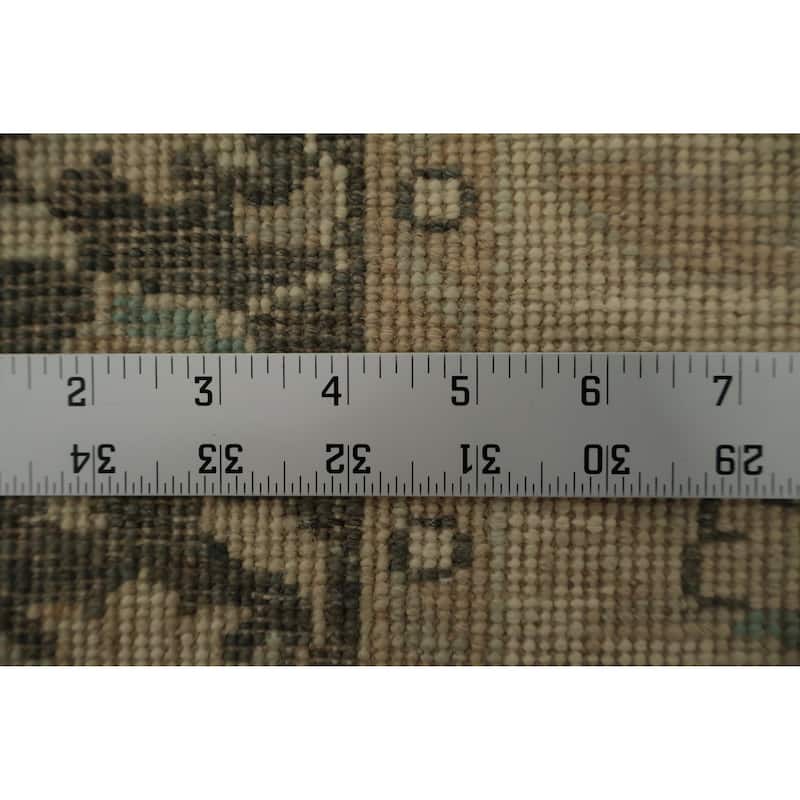 Hand Knotted Oriental 100% Wool Carpet Traditional Floral Beige & Ivories Peshawar Runner Rug - 10' 2'' X 2' 10''