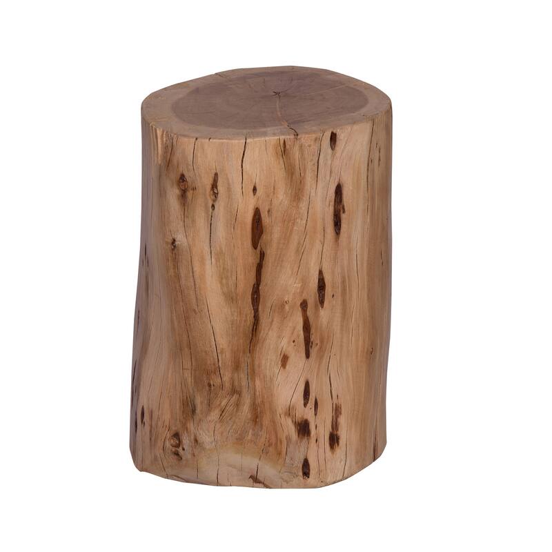 11 in. Natural Brown Round Wood End Table, Sturdy Build End Side Table for Living Rooms