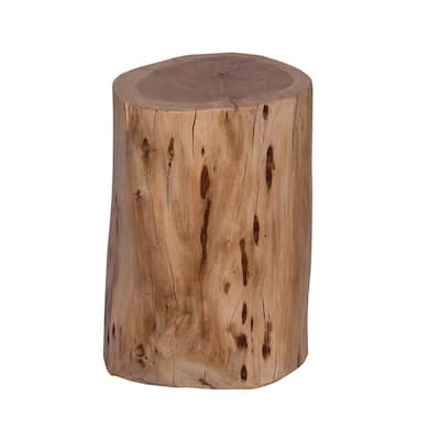 11 in. Natural Brown Round Wood End Table, Sturdy Build End Side Table for Living Rooms