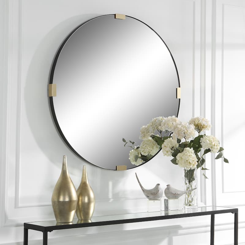 Uttermost Clip Modern Round Mirror - 43"W X 43"H X 2"D