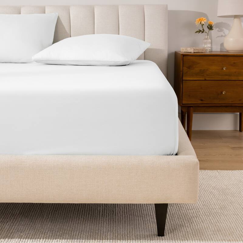 Bare Home Organic Cotton Percale Fitted Bottom Sheet