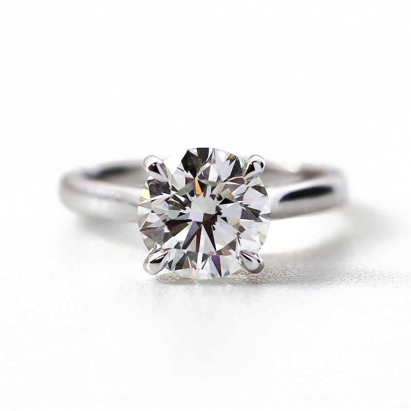 Kobelli 3 Carat Natural Diamond GIA Certified 14k Solid Gold Round Solitaire Cathedral One-of-a-Kind Excellent Ring