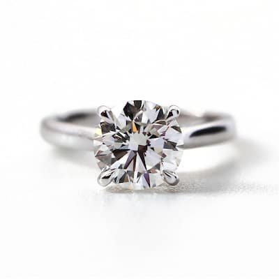 Kobelli 3 Carat Natural Diamond GIA Certified 14k Solid Gold Round Solitaire Cathedral One-of-a-Kind Excellent Ring